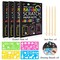 12 Pieces of Set , 4 pck Scratch Arts Drawing Notebook for Kids Drawing Pad, Large Rainbow Scratch Drawing Paper Set for Kids Art Supplies (with 4 Wooden Stylus & 4 Drawing Stencils)